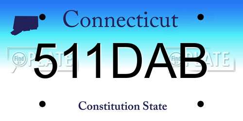 511DAB Connecticut License Plate