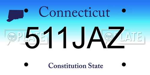 511JAZ Connecticut License Plate