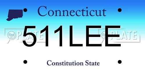 511LEE Connecticut License Plate