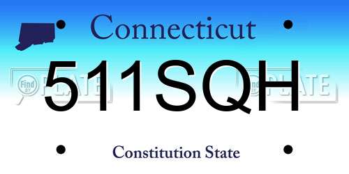 511SQH Connecticut License Plate