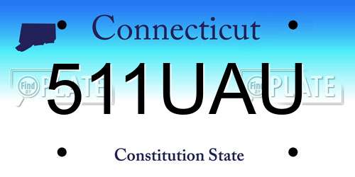 511UAU Connecticut License Plate