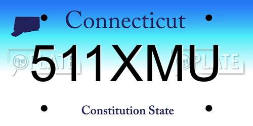 511XMU Connecticut License Plate
