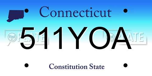 511YOA Connecticut License Plate