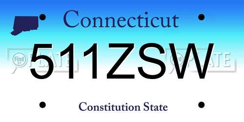 511ZSW Connecticut License Plate