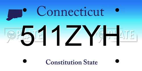 511ZYH Connecticut License Plate