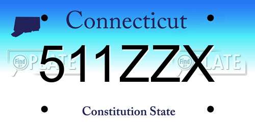 511ZZX Connecticut License Plate