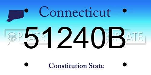 51240B Connecticut License Plate