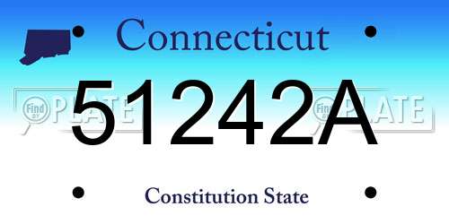 51242A Connecticut License Plate