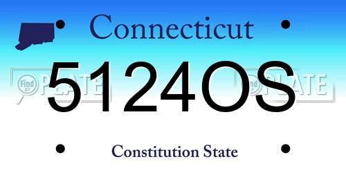 5124OS Connecticut License Plate