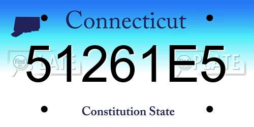51261E5 Connecticut License Plate