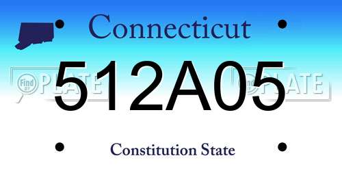 512A05 Connecticut License Plate