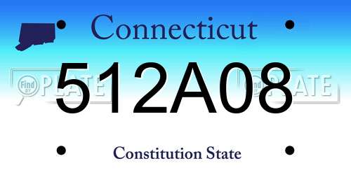 512A08 Connecticut License Plate