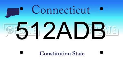 512ADB Connecticut License Plate