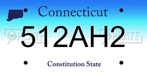 512AH2 Connecticut License Plate
