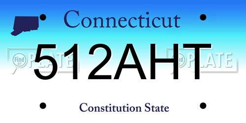 512AHT Connecticut License Plate