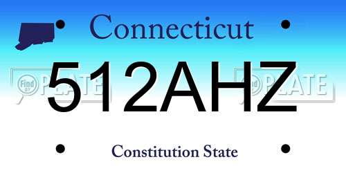 512AHZ Connecticut License Plate