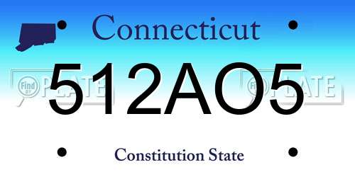 512AO5 Connecticut License Plate