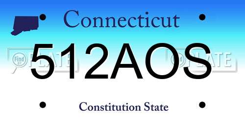 512AOS Connecticut License Plate