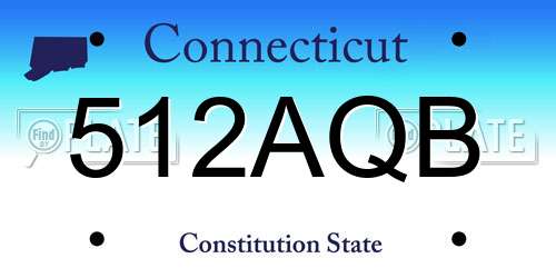 512AQB Connecticut License Plate
