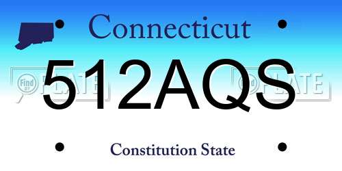 512AQS Connecticut License Plate