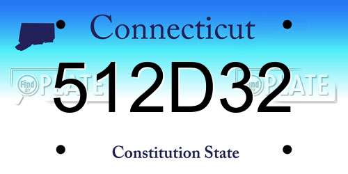 512D32 Connecticut License Plate