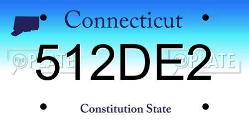 512DE2 Connecticut License Plate
