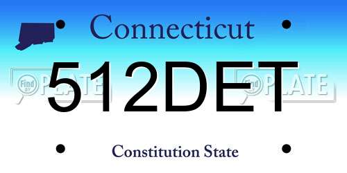 512DET Connecticut License Plate