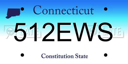 512EWS Connecticut License Plate