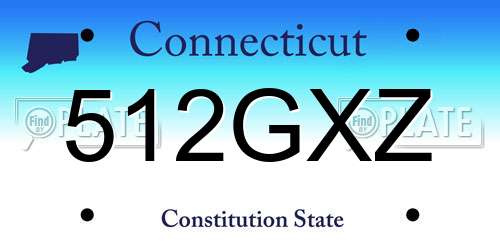 512GXZ Connecticut License Plate