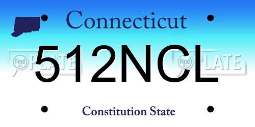 512NCL Connecticut License Plate