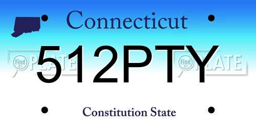 512PTY Connecticut License Plate