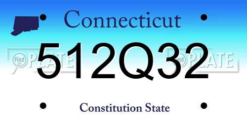 512Q32 Connecticut License Plate