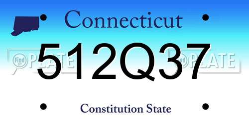 512Q37 Connecticut License Plate