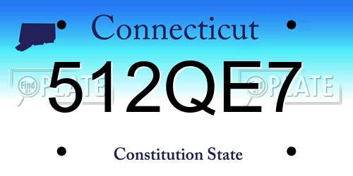 512QE7 Connecticut License Plate