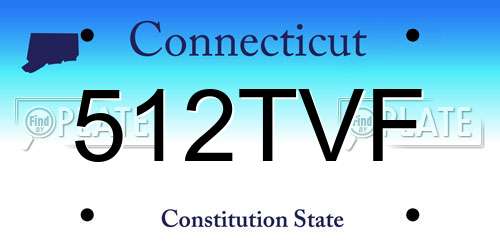 512TVF Connecticut License Plate