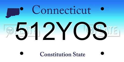 512YOS Connecticut License Plate
