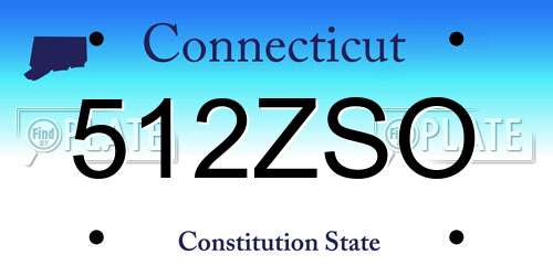 512ZSO Connecticut License Plate