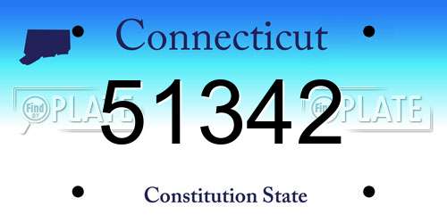 51342 Connecticut License Plate