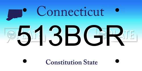 513BGR Connecticut License Plate