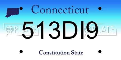 513DI9 Connecticut License Plate
