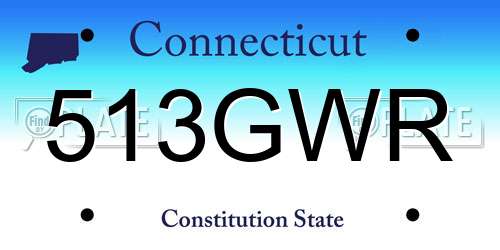 513GWR Connecticut License Plate