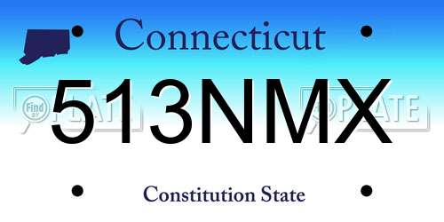 513NMX Connecticut License Plate