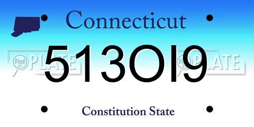 513OI9 Connecticut License Plate