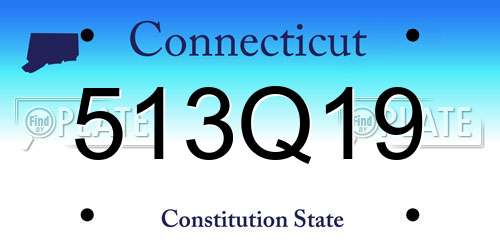513Q19 Connecticut License Plate