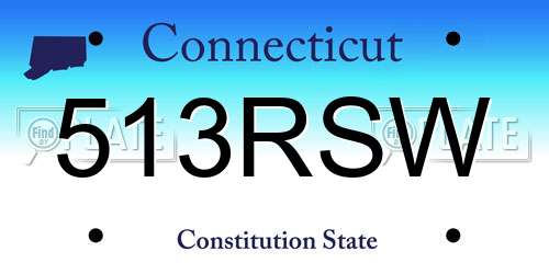 513RSW Connecticut License Plate