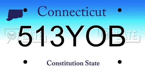 513YOB Connecticut License Plate