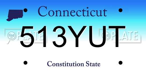 513YUT Connecticut License Plate