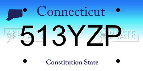513YZP Connecticut License Plate