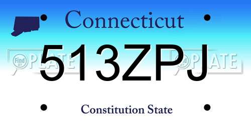 513ZPJ Connecticut License Plate