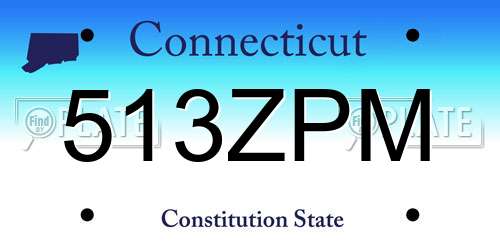 513ZPM Connecticut License Plate